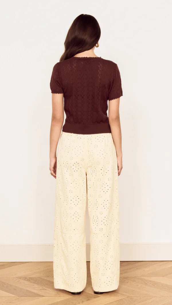 MINK PINK CALLA KNIT TEE - CHOCOLATE
