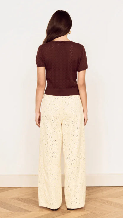 MINK PINK CALLA KNIT TEE - CHOCOLATE
