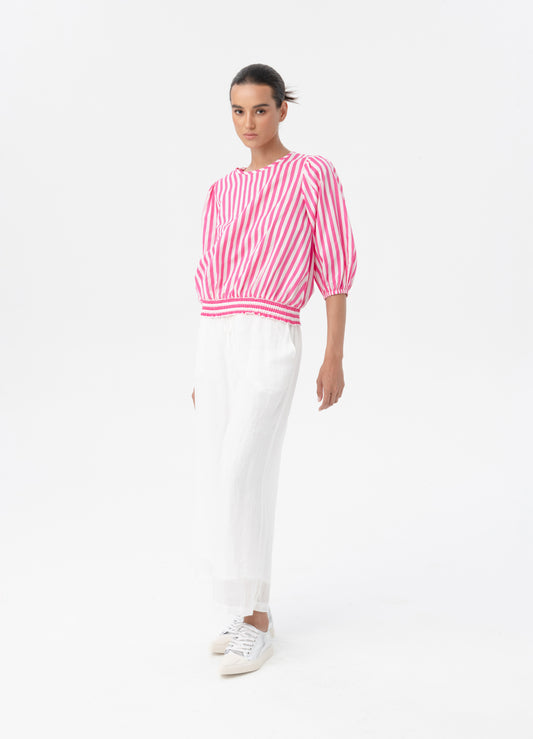 BLACKLIST ZURICH TOP - PINK STRIPE