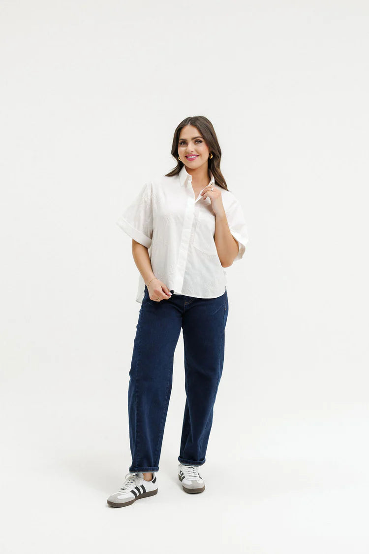 HOME-LEE RUBY SHIRT - WHITE FLORA