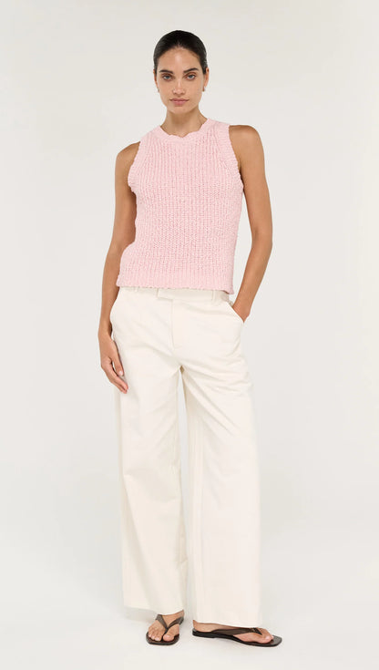 STAPLE THE LABEL COVE KNIT TANK - ROSE PINK