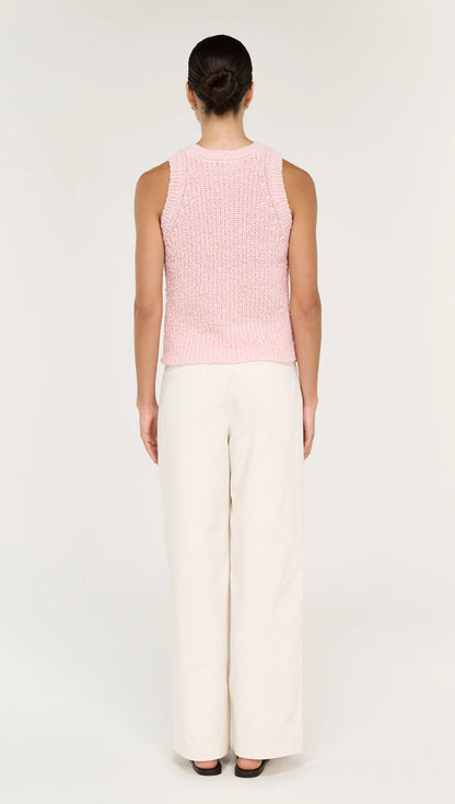 STAPLE THE LABEL COVE KNIT TANK - ROSE PINK