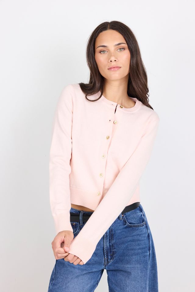 AMONG THE BRAVE - REPLICA CREWNECK CARDIGAN - BLUSH
