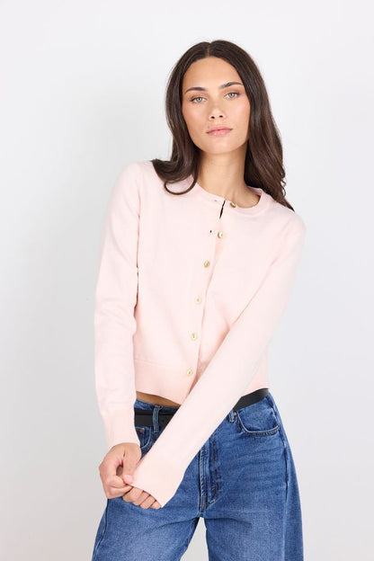 AMONG THE BRAVE - REPLICA CREWNECK CARDIGAN - BLUSH