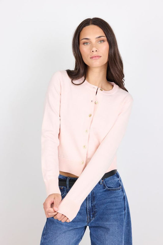 AMONG THE BRAVE - REPLICA CREWNECK CARDIGAN - BLUSH