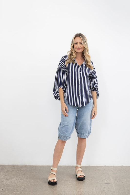 MOSS BRONTE SHIRT - BLUE STRIPE