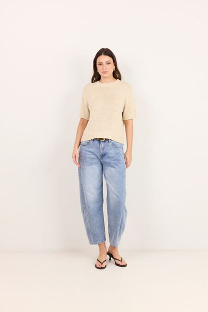 BY ROSA LOVEABLE YARN KNIT TEE - OAT