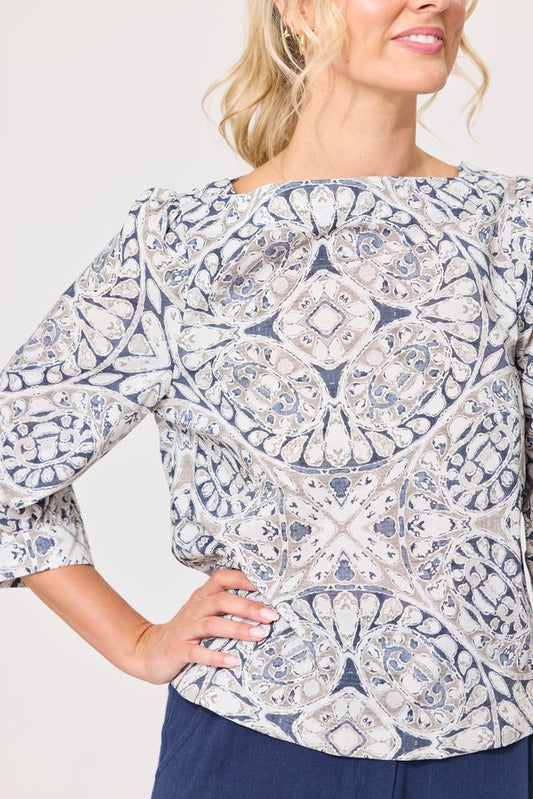LEMON TREE DESIGN - LOLITA TOP - MOSAIC PRINT