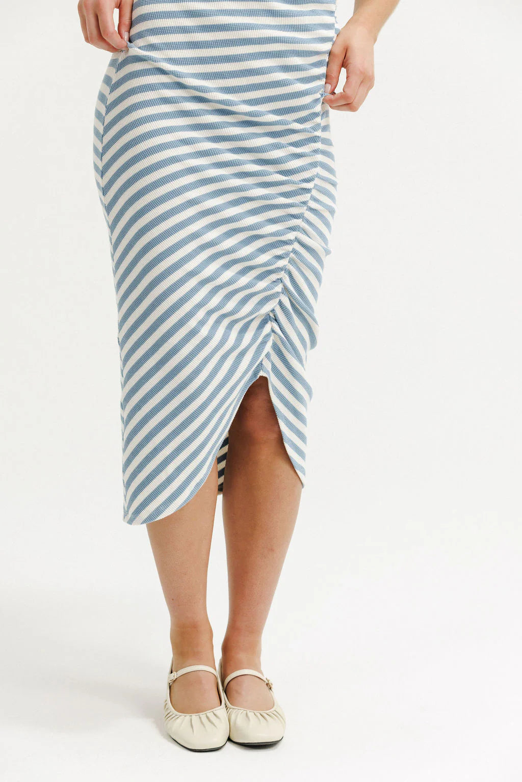 HOME-LEE NIKITA TEE DRESS - SKY STRIPES