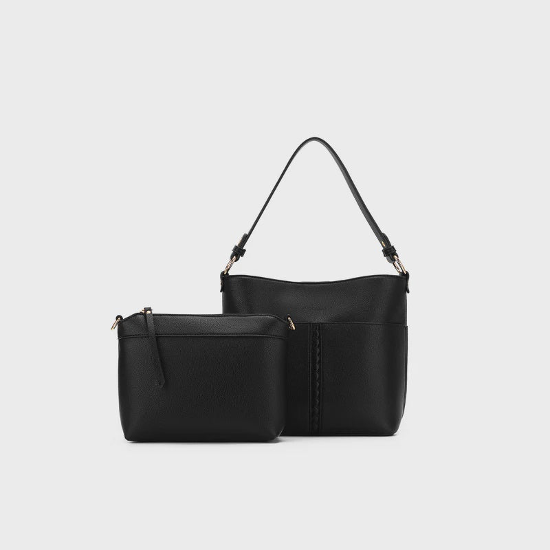 BLACK CAVIAR MELODY CROSSBODY BAG - BLACK