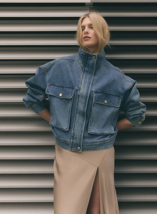 ESMAEE TERMINAL DENIM JACKET - BLUE DENIM