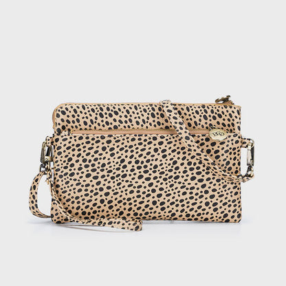 BLACK CAVIAR NINA PEBBLED CROSSBODY/CLUTCH - PEBBLE
