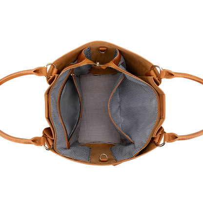 BLACK CAVIAR CLEMENTINE 2 PIECE HANDBAG - TAN