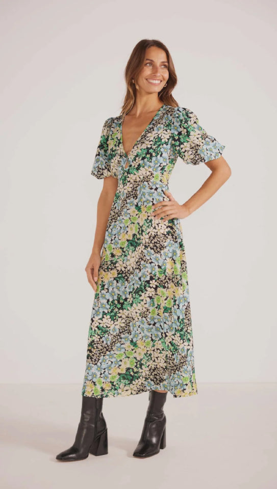 MINK PINK LENORA KEYHOLE MIDI DRESS - DITSY FLORAL - MG2402651