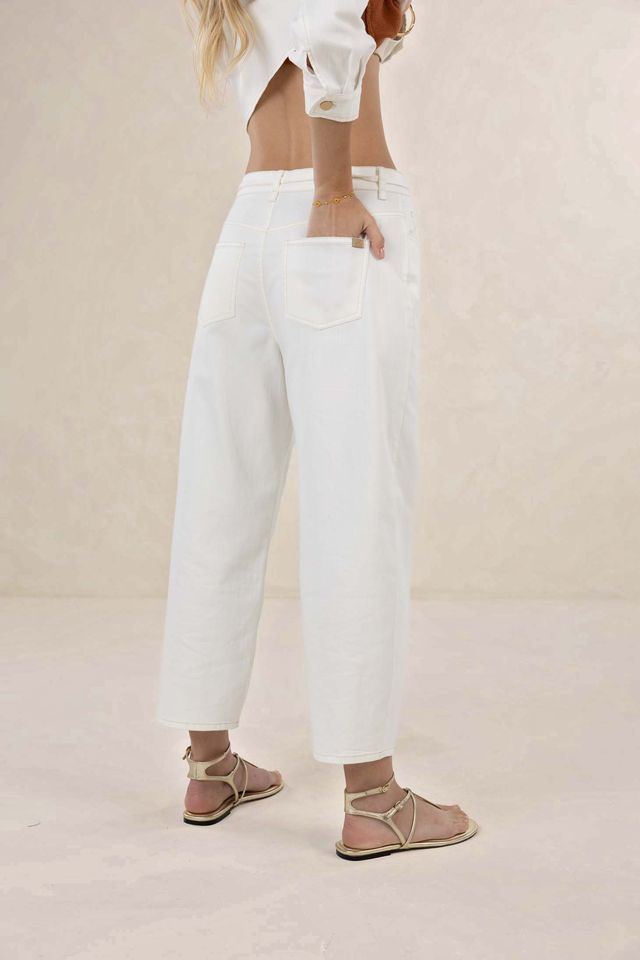 HUMIDITY LIFESTYLE IVY BARREL JEAN - IVORY