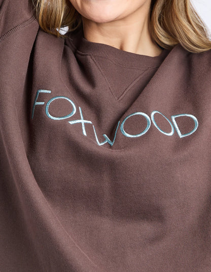 FOXWOOD SIMPLIFIED METALLIC CREW - COFFEE/LIGHT BLUE