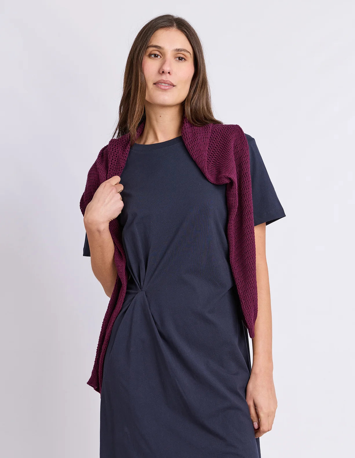 FOXWOOD TIED DRESS - NAVY