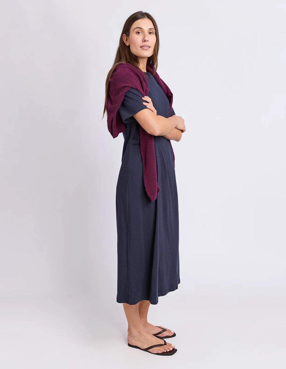 FOXWOOD TIED DRESS - NAVY