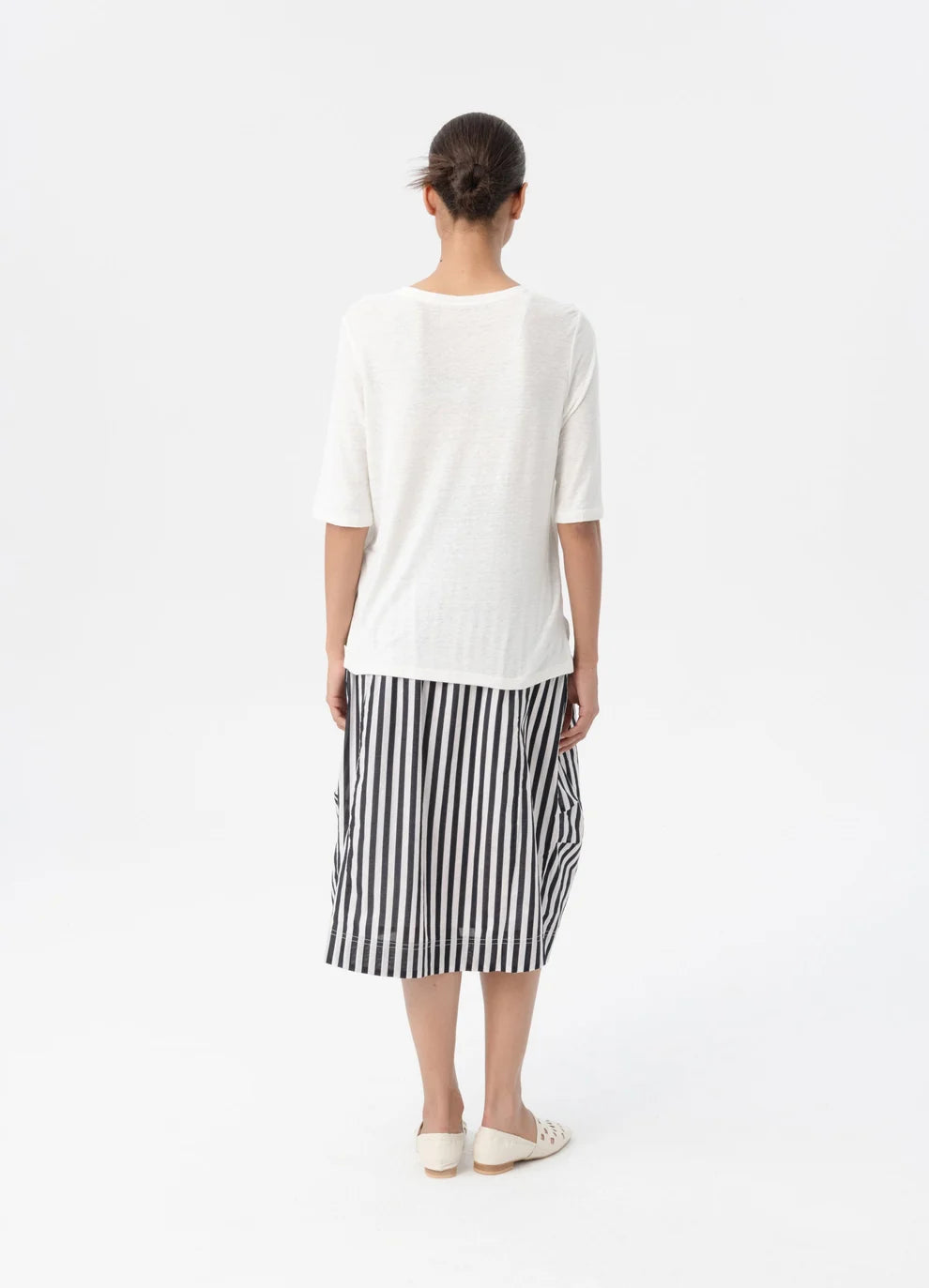 TWO BY TWO LINEN TEE - WHITE