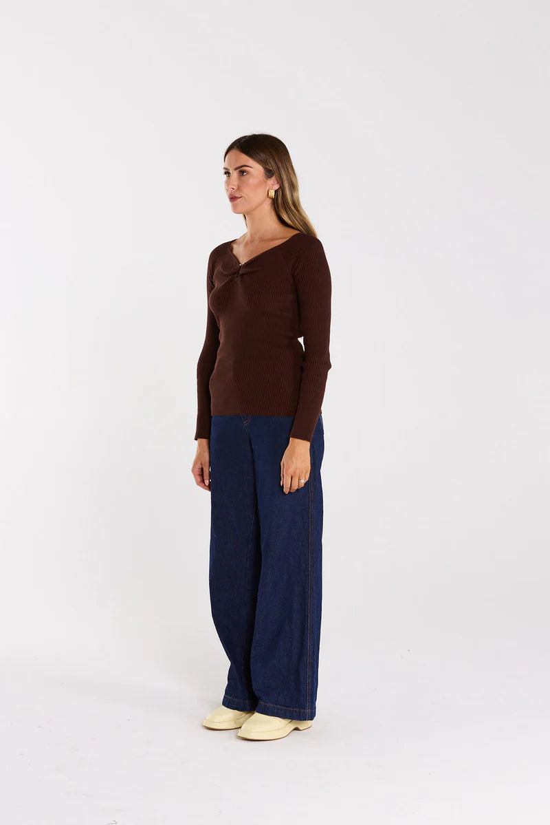 THING THING LOOP LONGSLEEVE - CHOCOLATE