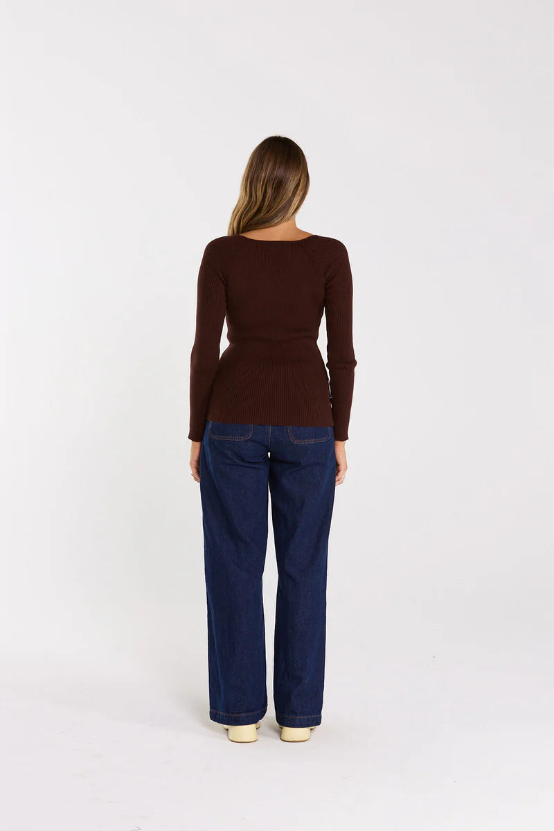 THING THING LOOP LONGSLEEVE - CHOCOLATE