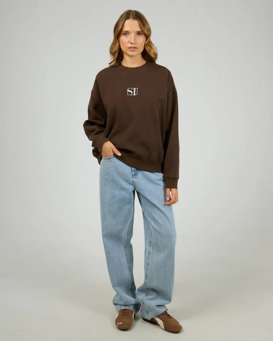 SILENT THEORY SILENT LUXE CREW - CHOCOLATE
