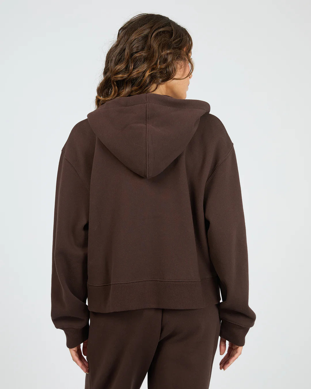 SILENT THEORY SILENT LUXE ZIP THRU HOODIE - CHOCOLATE