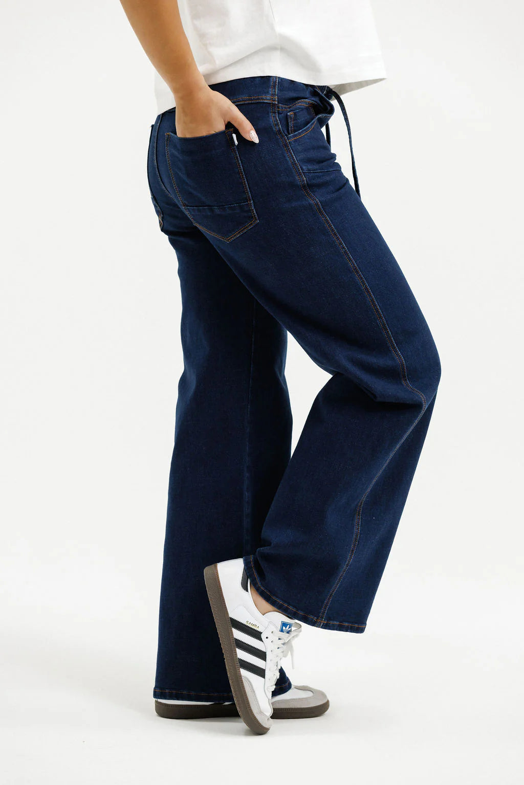 HOME-LEE PALAZZO JEANS - INDIGO WASH