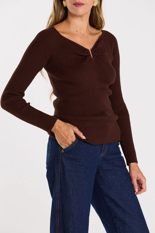 THING THING LOOP LONGSLEEVE - CHOCOLATE