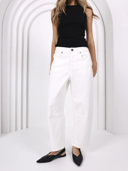 MONACO JEANS - TONI BARREL JEANS - WHITE