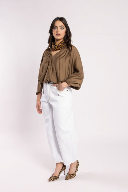 DRAMA THE LABEL CA VA BLOUSE - COFFEE
