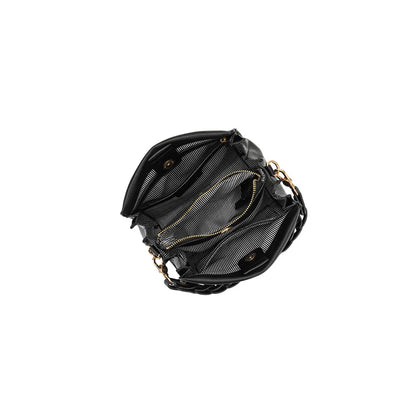 BLACK CAVIAR LUA PLAIT HANDBAG - BLACK