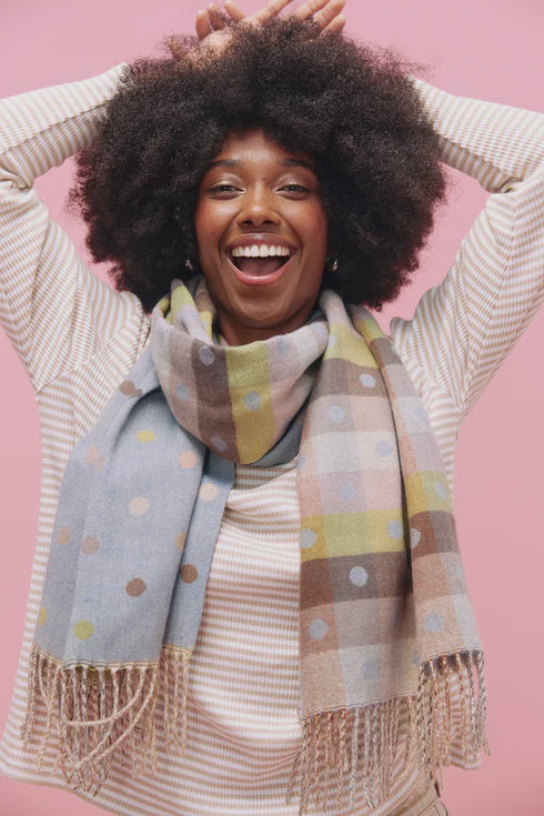 HAVEN COLUMBUS SPOT SCARF - BABY BLUE