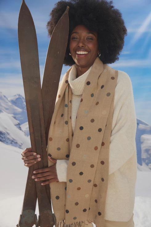 HAVEN COLUMBUS SPOT SCARF - LATTE