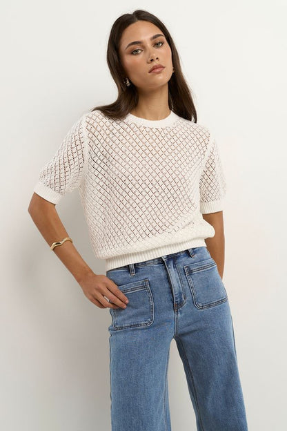 IVY & JACK DAPPLE LACE TEE - IVORY