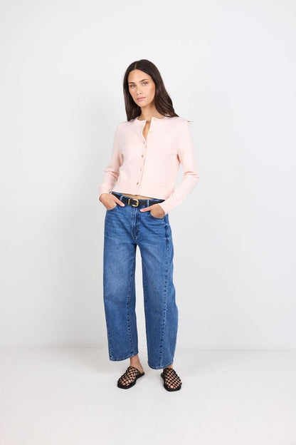 AMONG THE BRAVE - REPLICA CREWNECK CARDIGAN - BLUSH