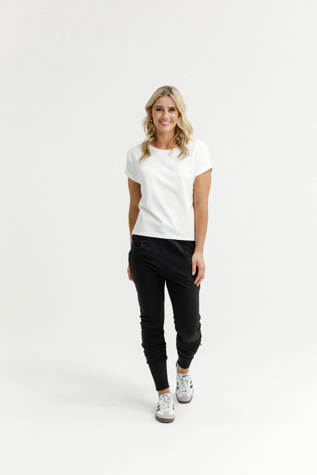 HOME-LEE APARTMENT PANTS - BLACK WITH MARINE BLUESHADOW X