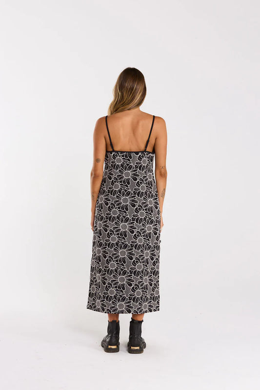 THING THING SLINK DRESS - BLACK DAISY