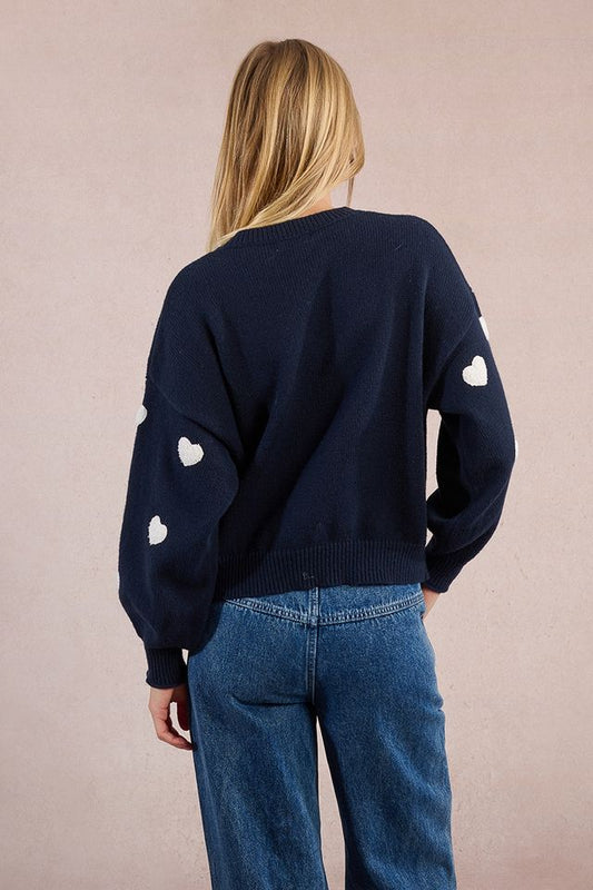 MOLLY BRACKEN KNITTED SWEATER - NAVY BLUE