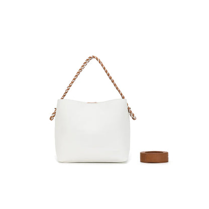 BLACK CAVIAR CAPELLA SHOULDER/CROSSBODY BAG - WHITE/TAN