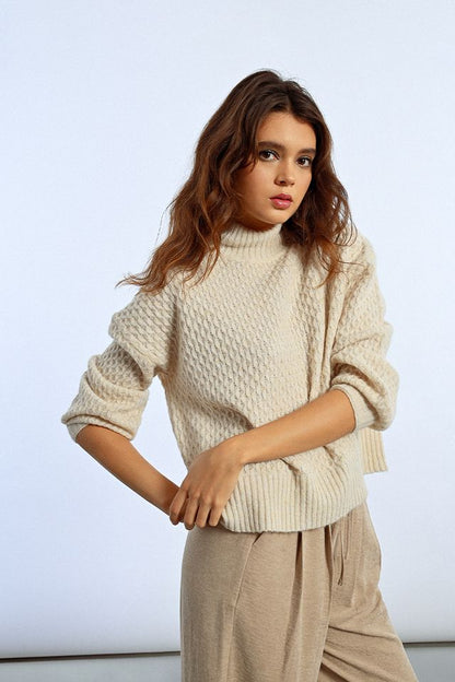LILI SIDONIO KNITTED SWEATER - BEIGE