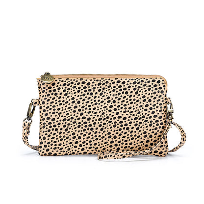 BLACK CAVIAR NINA PEBBLED CROSSBODY/CLUTCH - PEBBLE