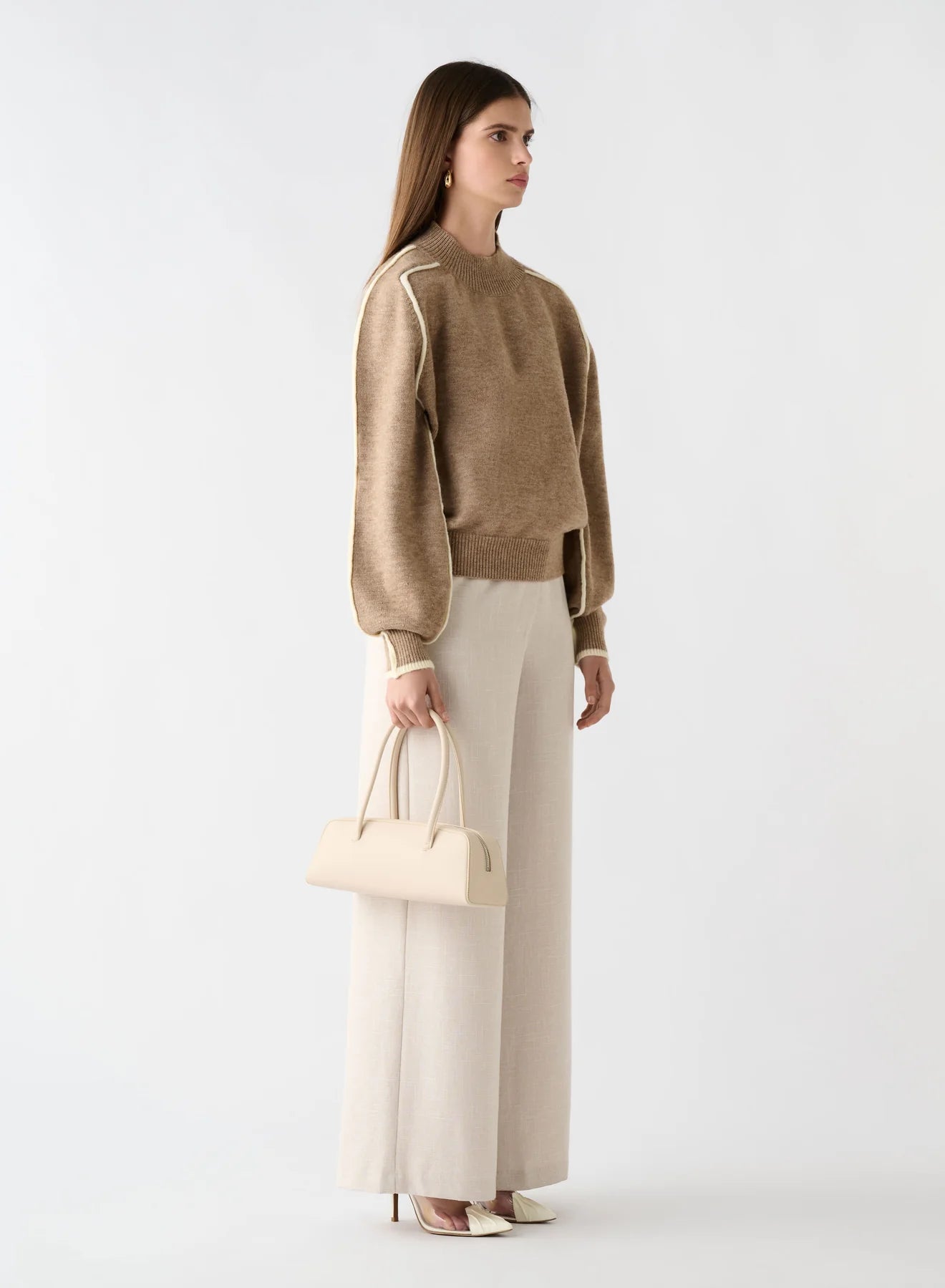 ESMAEE GETAWAY SWEATER - MOCHA / IVORY