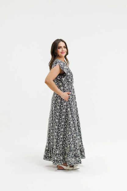 HOME-LEE GRETA DRESS - BLACK CHAMPAGNE