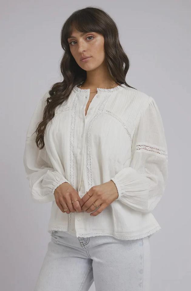 ALL ABOUT EVE POET SHIRT - WHITE - 6437059.WHT