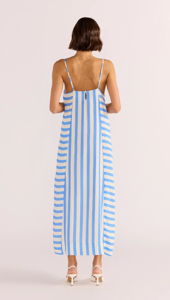 MINK PINK NIMUE MIDI DRESS - BLUE STRIPE - MG2501551