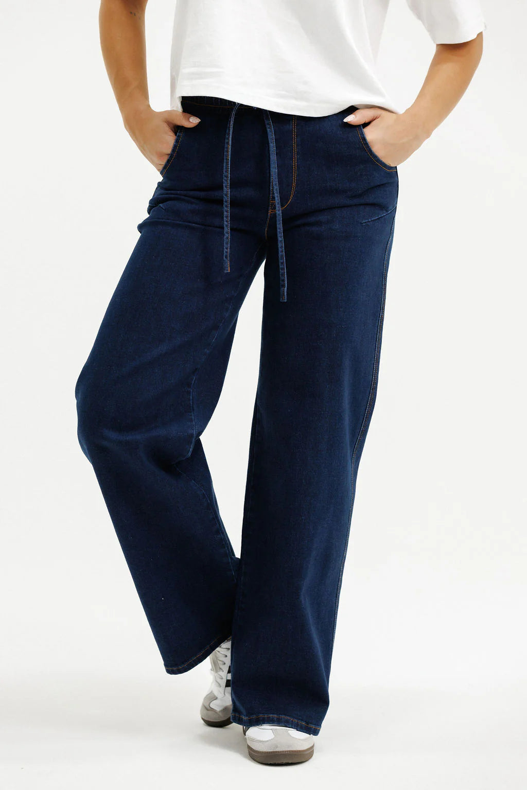 HOME-LEE PALAZZO JEANS - INDIGO WASH