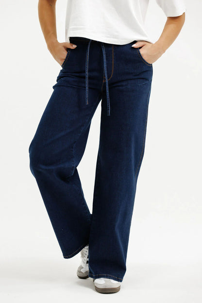 HOME-LEE PALAZZO JEANS - INDIGO WASH