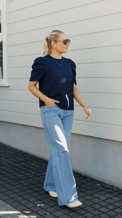 HOME-LEE THEA TOP - NAVY