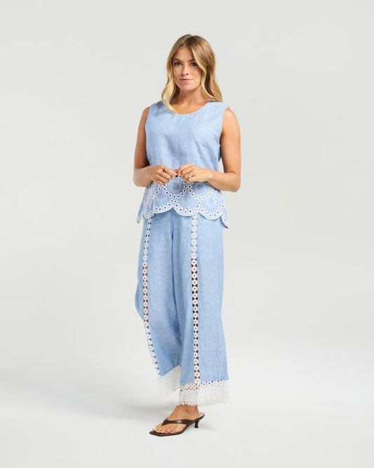 NMBR ROSE NALA TOP - POWDER BLUE